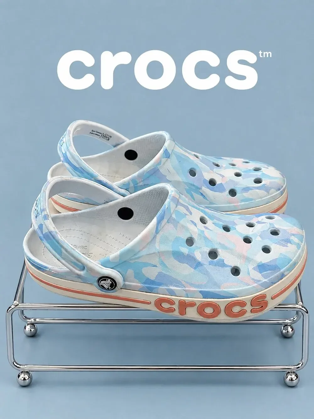 Crocs Crocband Seasonal Graphic Clogs Blue Multi W9 M7